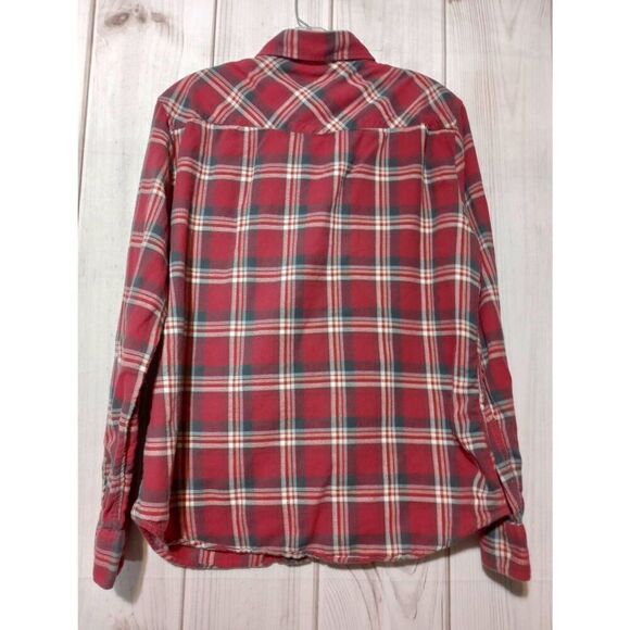 Jachs Girlfriend Shirt Ladies Large Red Plaid Button Front Western - Picture 2 of 7